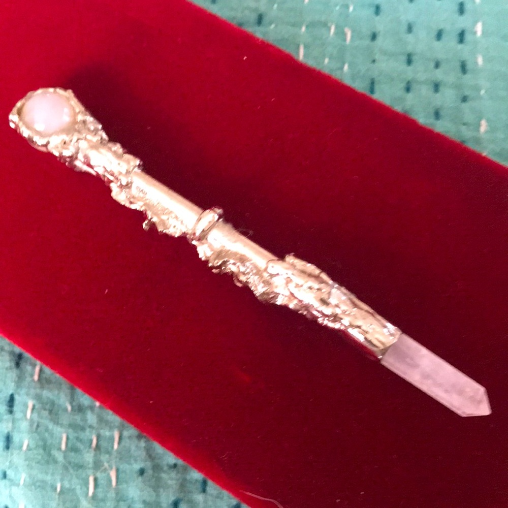 Handmade “Lord of the Rings”- style mini wand ,crystal  fantasy wizard elf WOW!